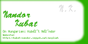 nandor kubat business card